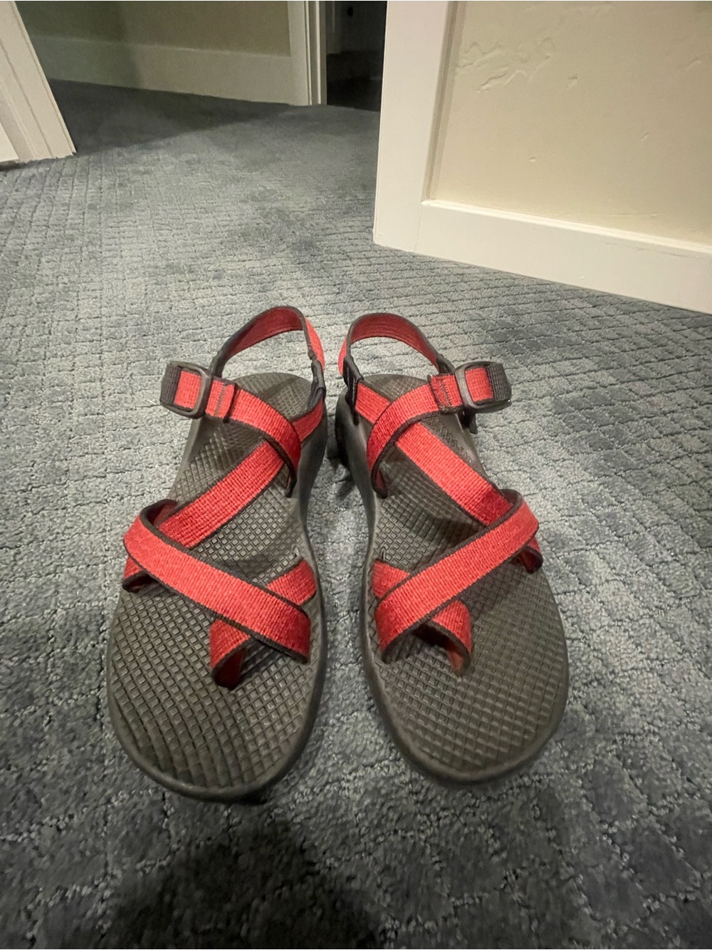 Chaco Red and Black Outdoor Strappy Sandals - Picture 2 of 2